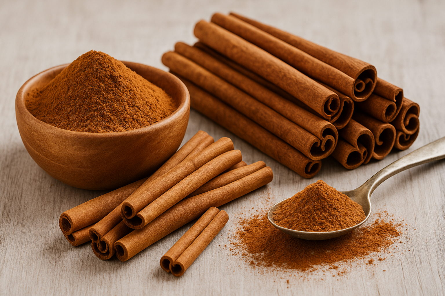 Cinnamon sticks and powder